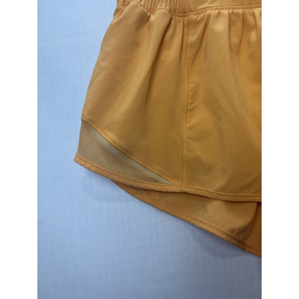 lululemon Yellow Women's Mesh Running Shorts Pull On Elastic Waist Pockets - Picture 4 of 9